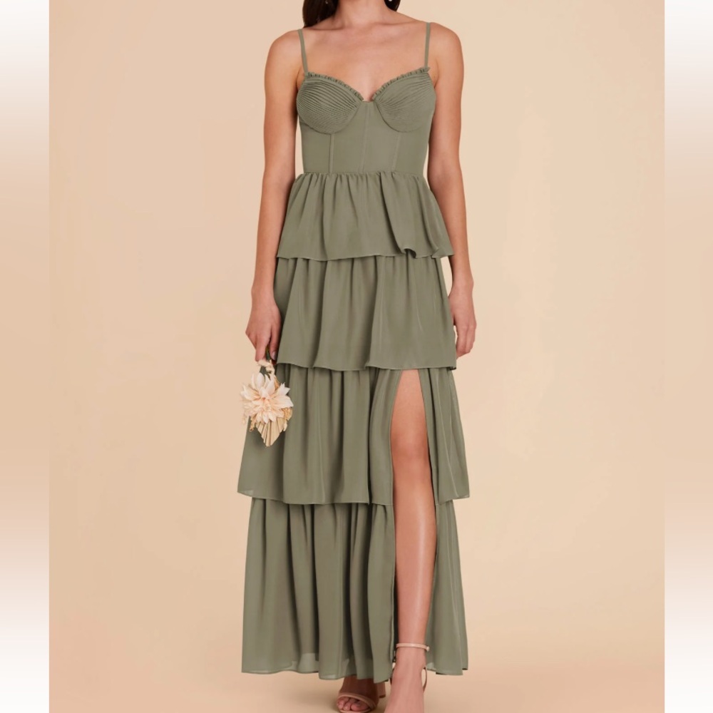 Birdy Grey Thyme Green Tiered Maxi Dress